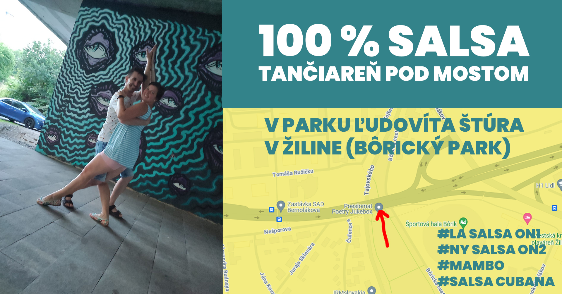 100% salsa tančiareň pod mostom v Žiline