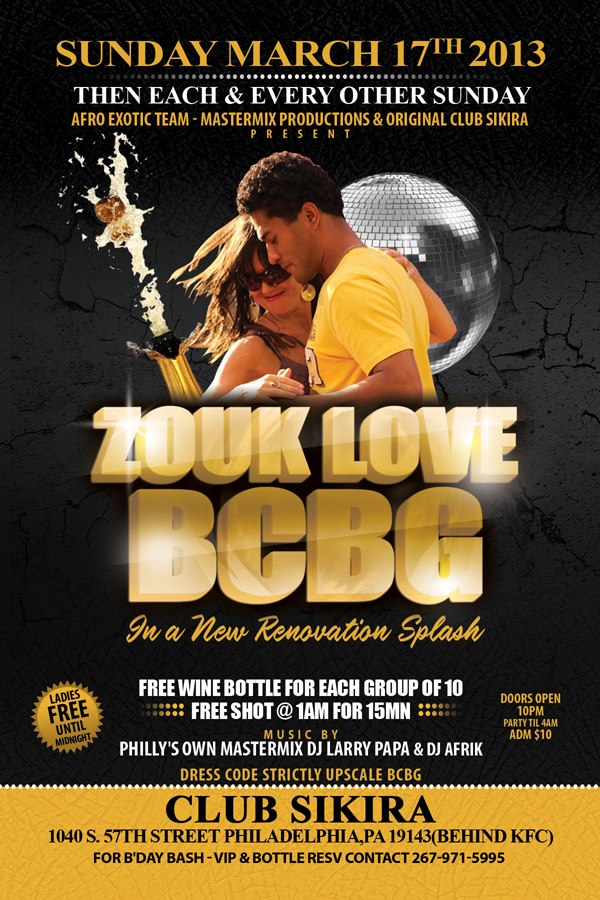 ZOUK LOVE BCBG "SENSUALITE OBLIGE - NUIT DE CANNE A SUCRE"