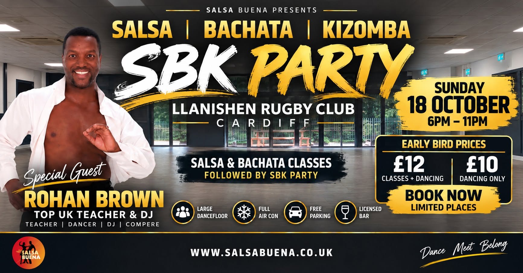 Sunday Salsa & Bachata Classes & SBK Party Cardiff with Top UK Guest Teacher & DJ Rohan Brown!