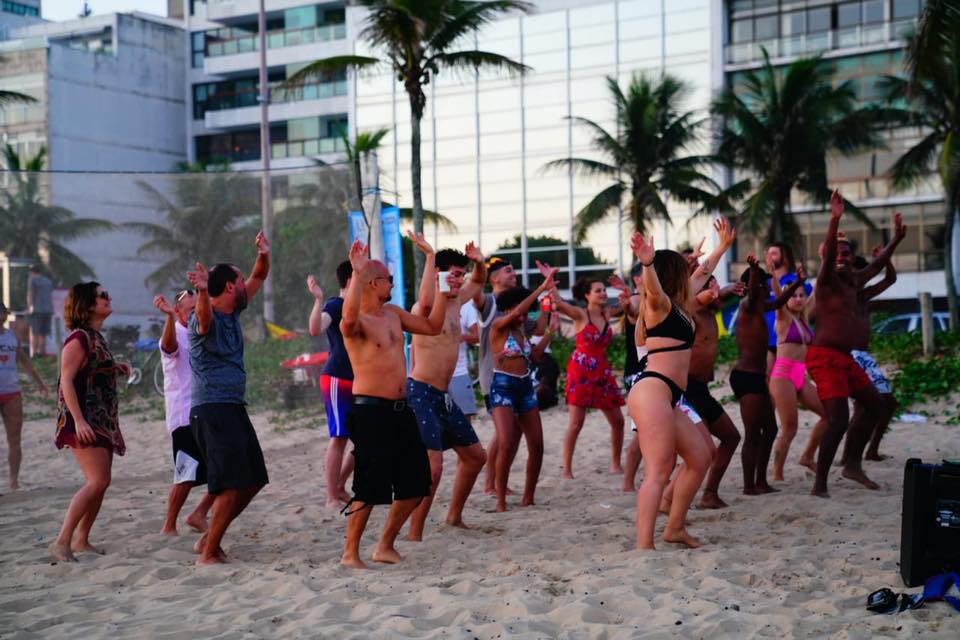 Dancing by the beach