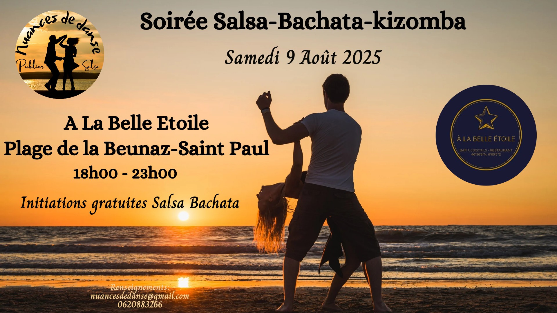 Soirée Salsa Bachata kizomba et initiations Salsa et Bachata