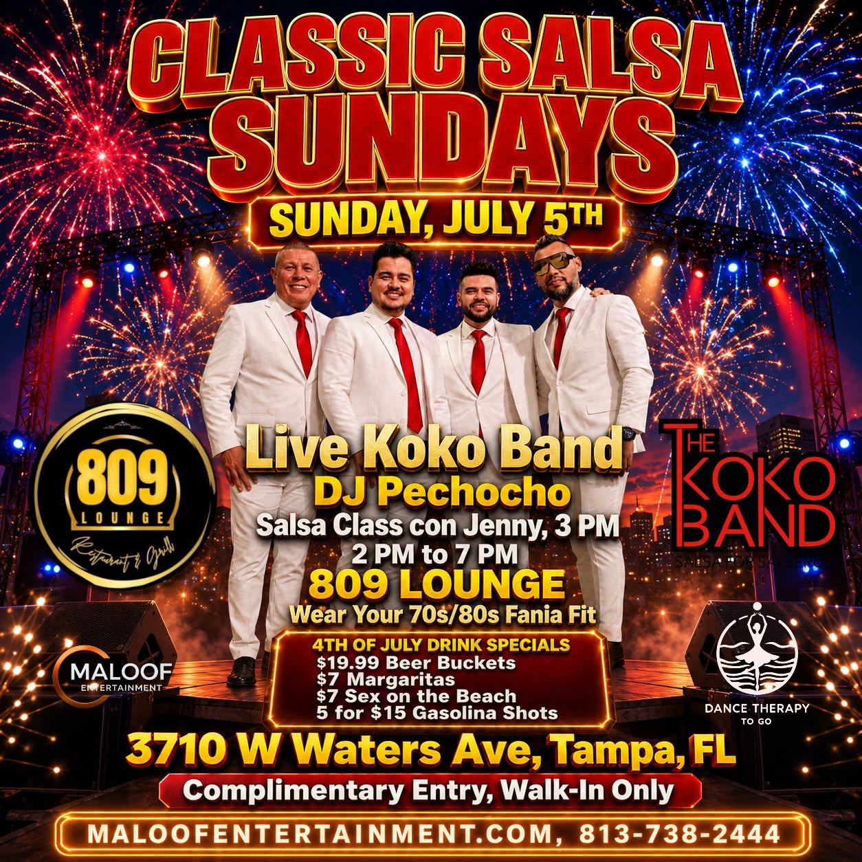 Classic Salsa Sundays La Gran Descarga, Independence Weekend Edition Koko Band en Vivo July 5