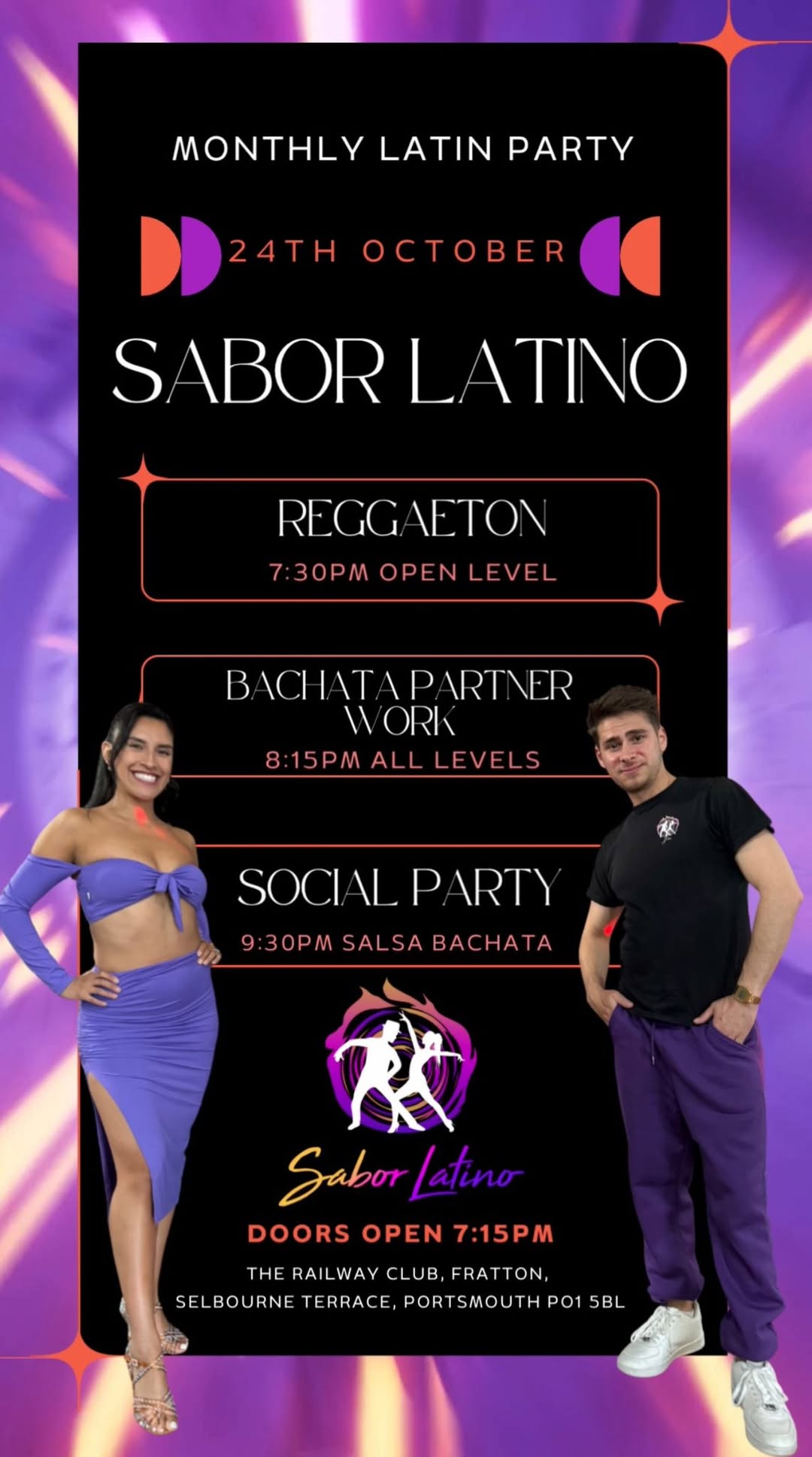 SABOR LATINO 💥 October Latin Party 💥 Bachata and Reggaeton classes and social