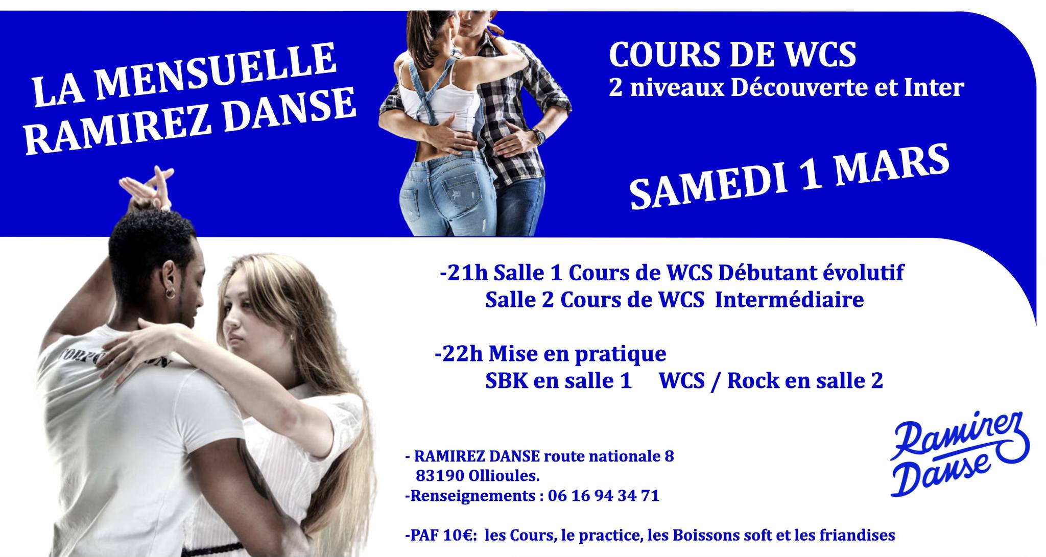 La Mensuelle Ramirez Danse avec 2 cours de West Coast Swing en simultanés