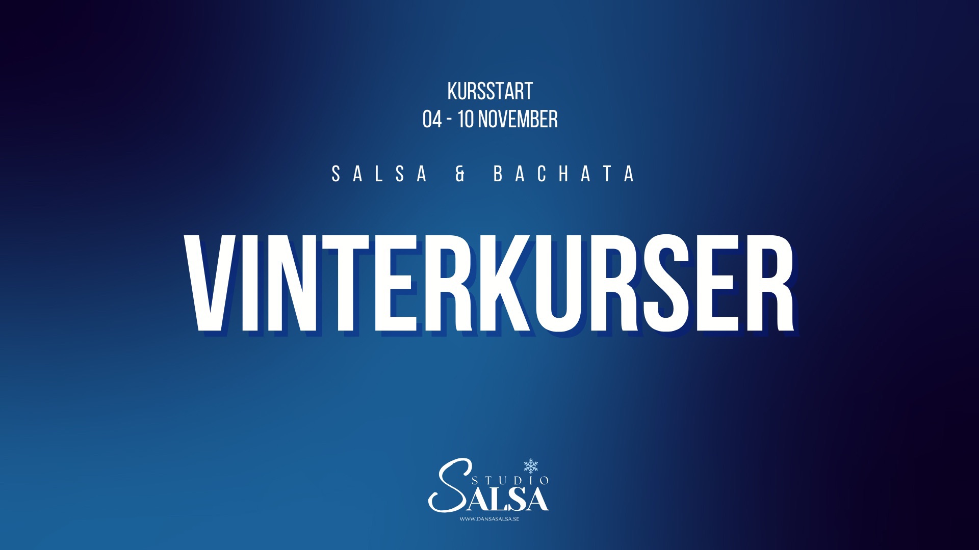 Salsa & bachata! Vinterns kursstart 4 nov - 10 nov
