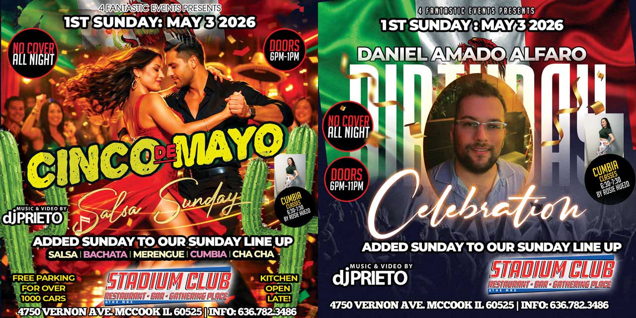 Cinco de Mayo Salsa Sunday @ The Stadium Club ππ₯
