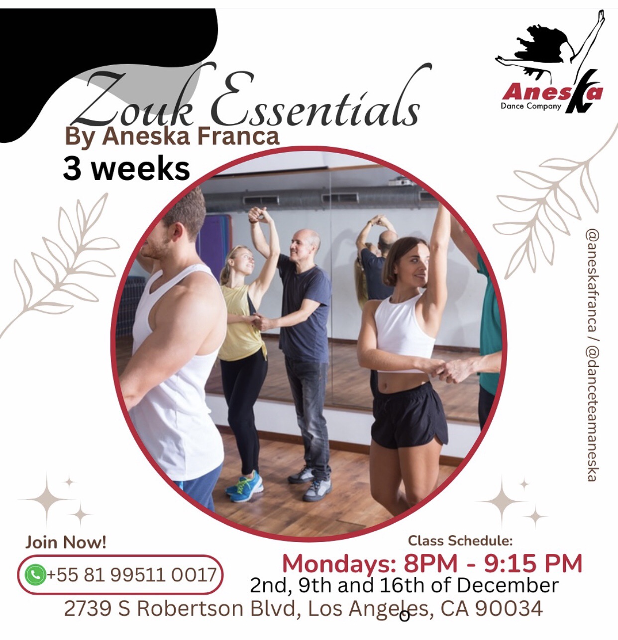 Essential Brazilian Zouk Series 3 Weeks with Aneska Franca
