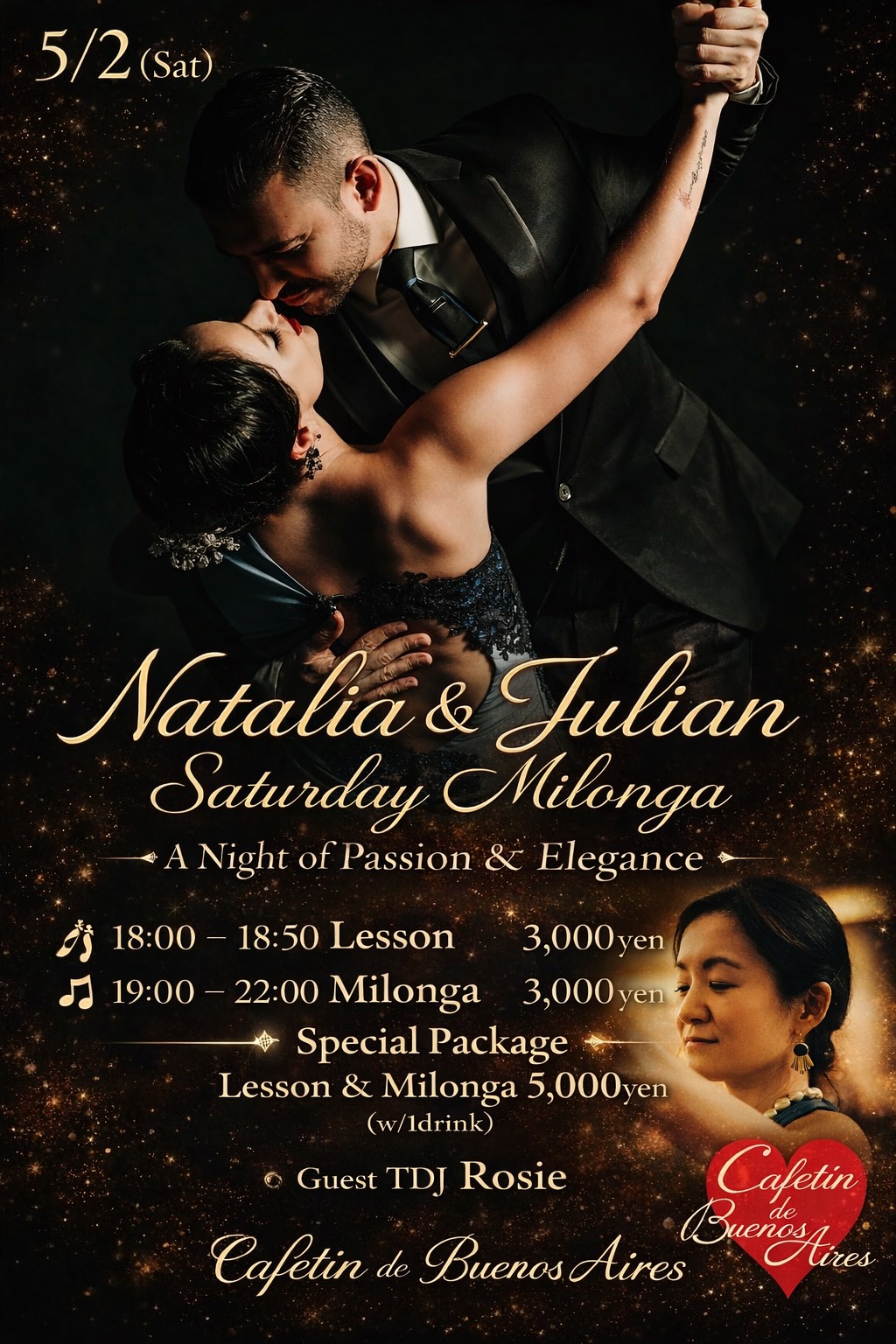 💃 Natalia & Julian Saturday Milonga 🕺Guest TDJ Rosie🎧