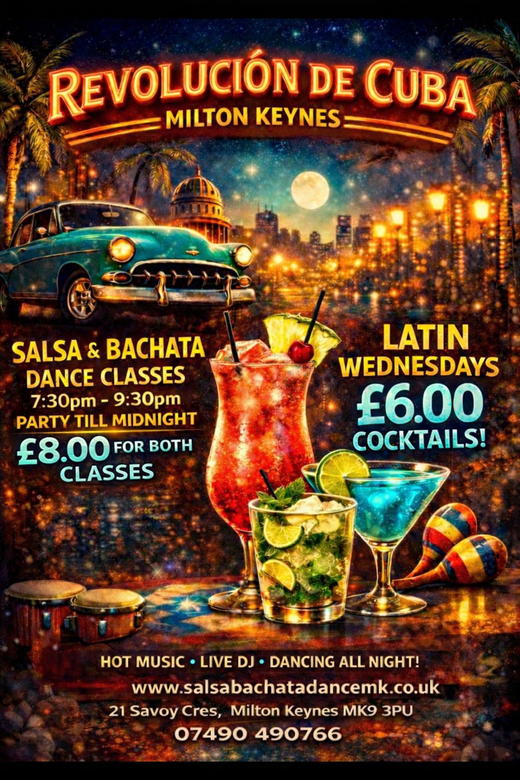 Salsa and Bachata Dance mk at Revolucion De Cuba Mk “Every Wednesday”