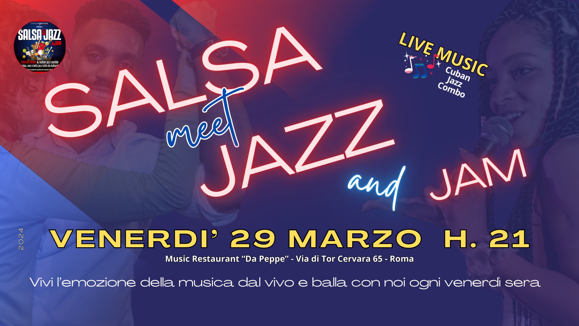 Salsa Meet Jazz & Jam Venerdรฌ 29 Marzo dalle ore 21