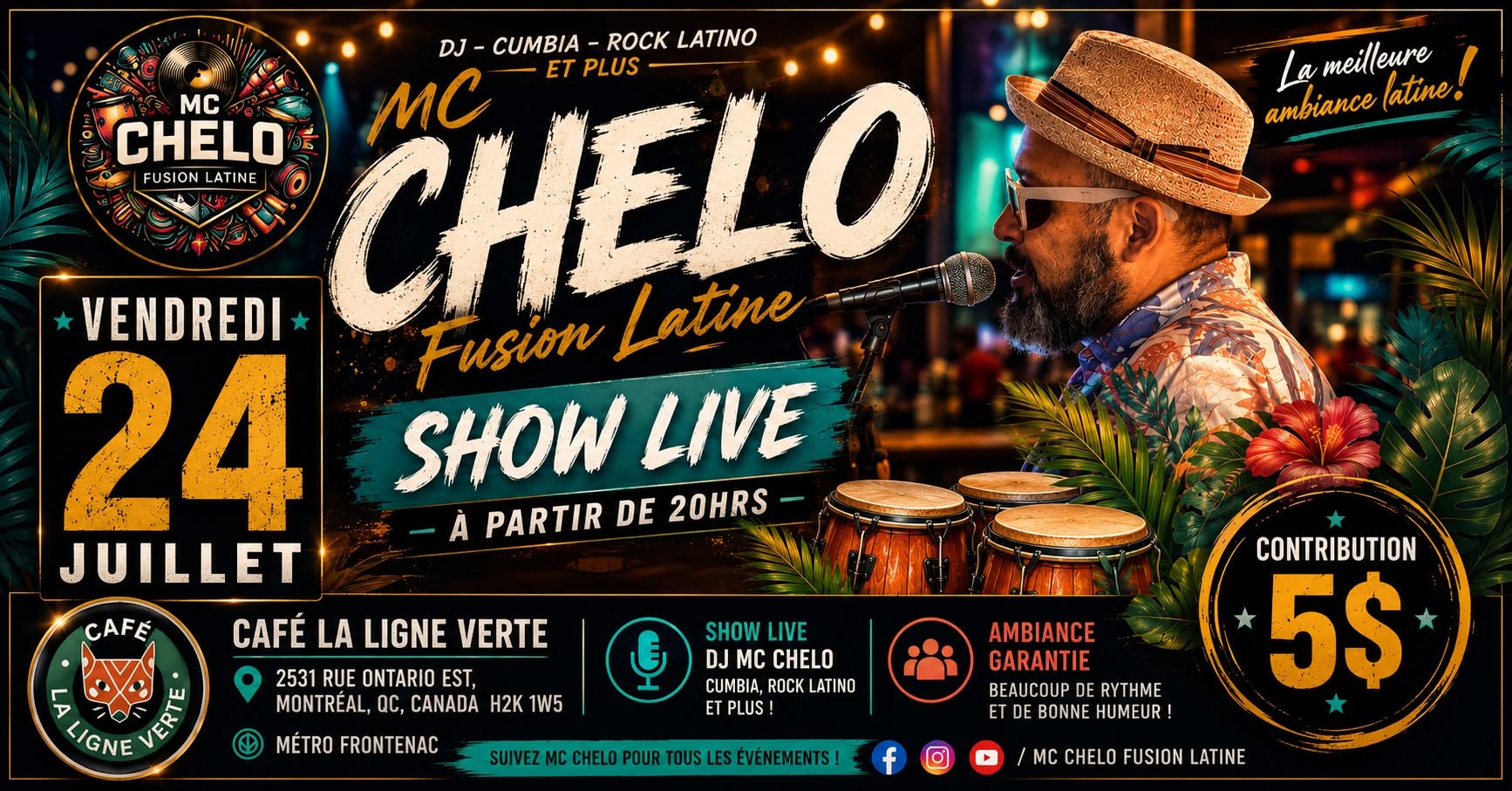 Soirée Dj-Fusion Latine avec Mc Chelo