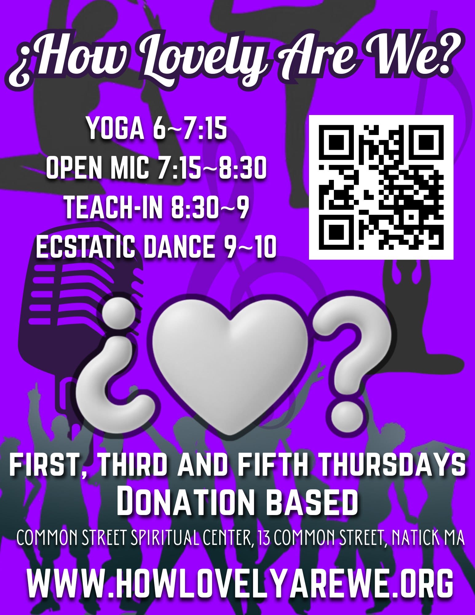 ¿How Lovely Are We? evening of YOGA, OPEN MIC, TEACH-IN and ECSTATIC DANCE