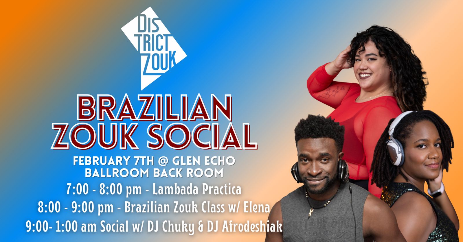 Brazilian Zouk Social w Elena, DJ Chuky & DJ Afrodeshiak