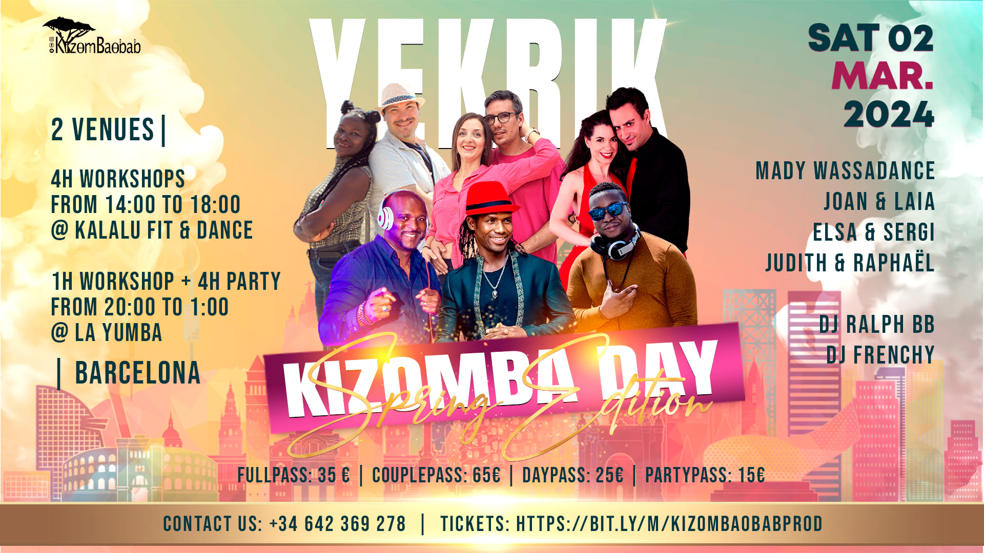 YEKRIK KIZOMBA DAY β’ SPRING EDITION β’ 2 MARCH 2024 β’ BARCELONA πͺπΈ