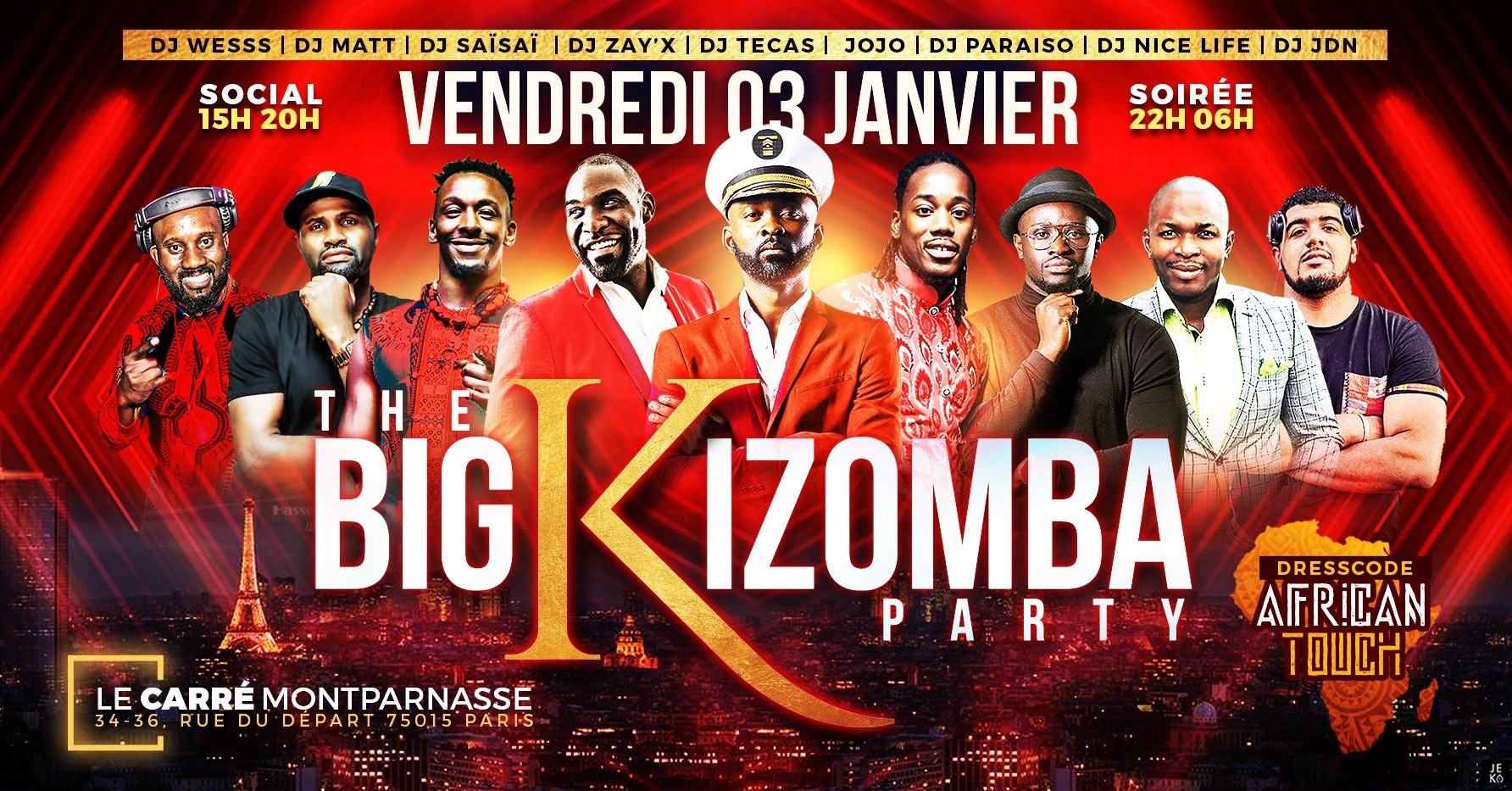 Paris:Vendredi Big Kizomba Party 10 Djs 7 Teachers 15h-06h