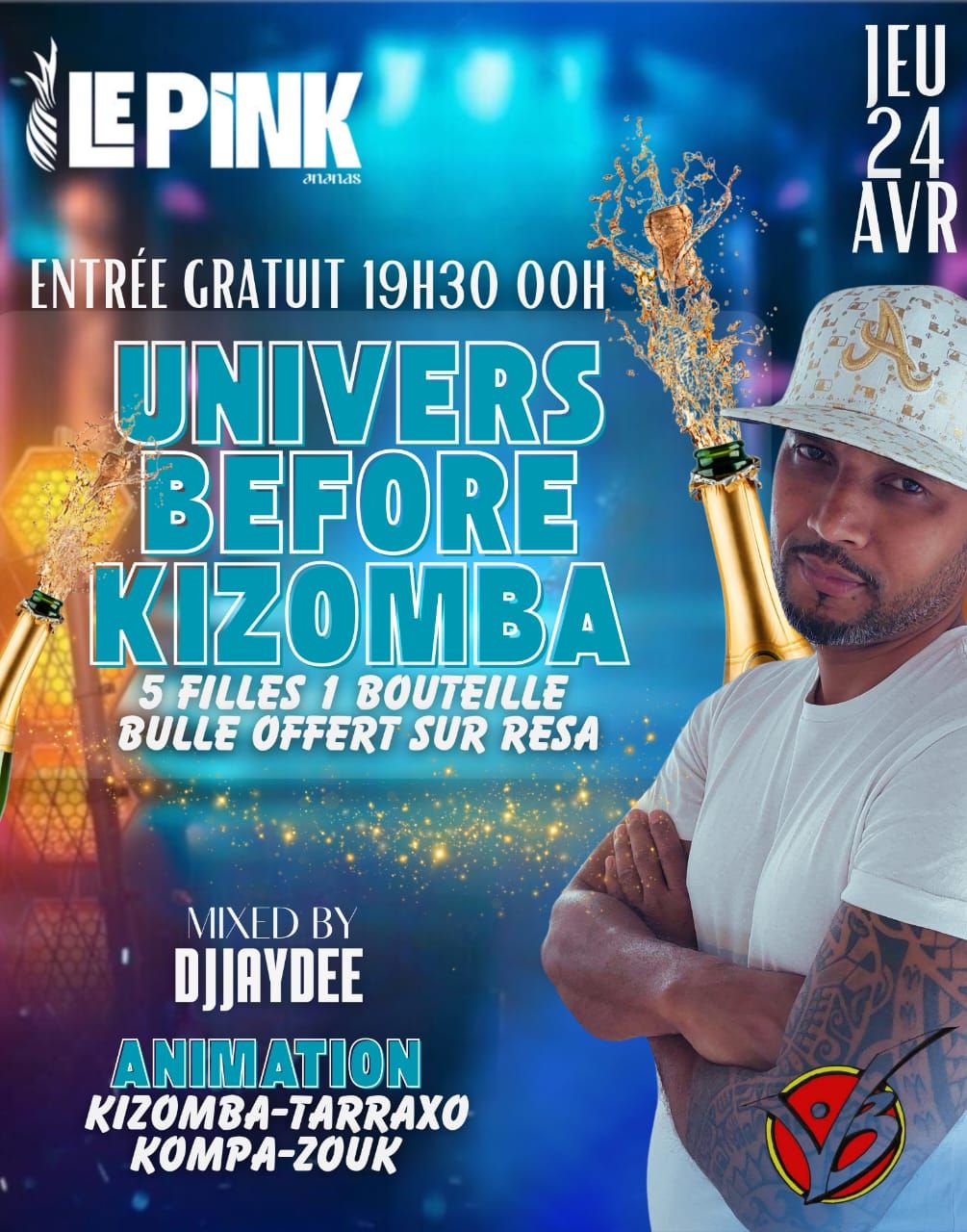 ✨️ SOIRÉE UNIVERS BEFORE KIZOMBA 🇷🇪♥️✨️ JEUDI 24 AVRIL AU PINKANANAS ST GILLES ACCÈS LIBRE 🇷🇪♥️