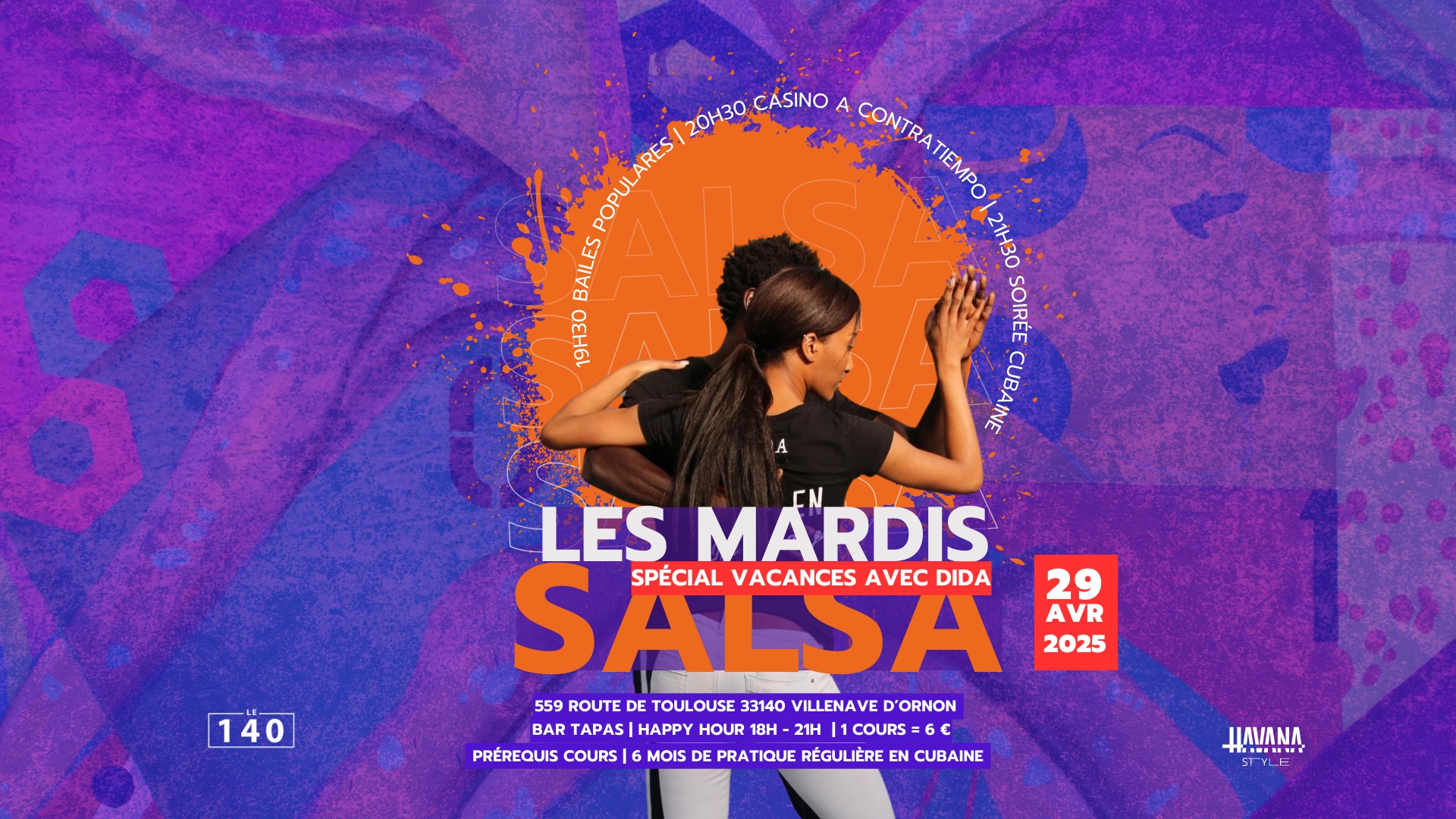 Les mardis salsa SPECIAL VACANCES au 140 Bar • Havanastyle