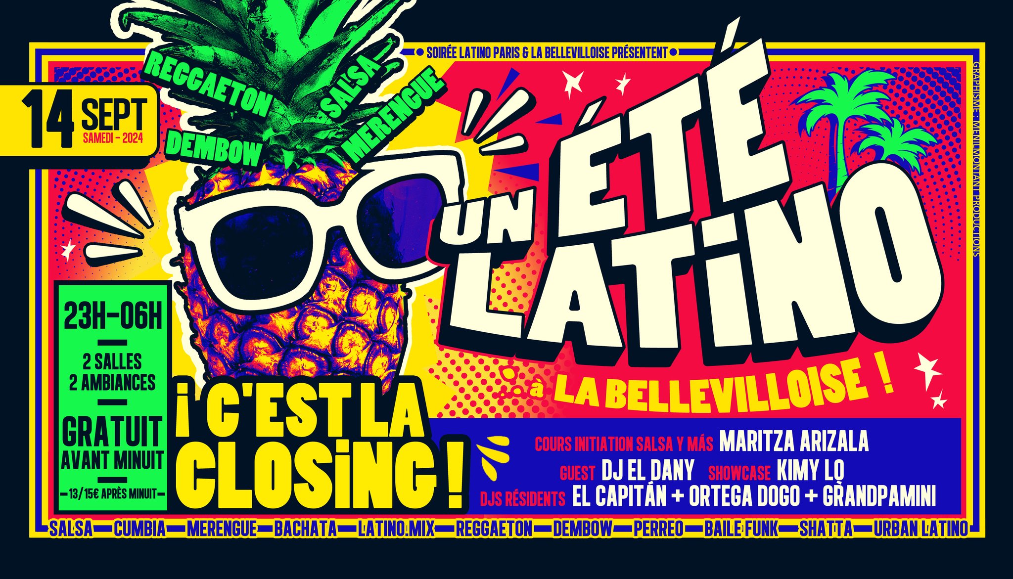 UN ÉTÉ LATINO À LA BELLEVILLOISE 🔥 GRATUIT AVANT MINUIT 🌴 2 salles : Perreo & Tropical