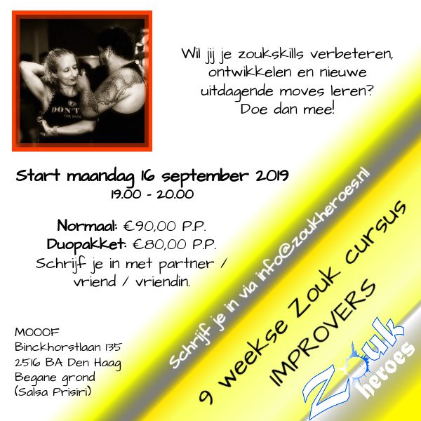 9 weekse Zouk cursus Improvers