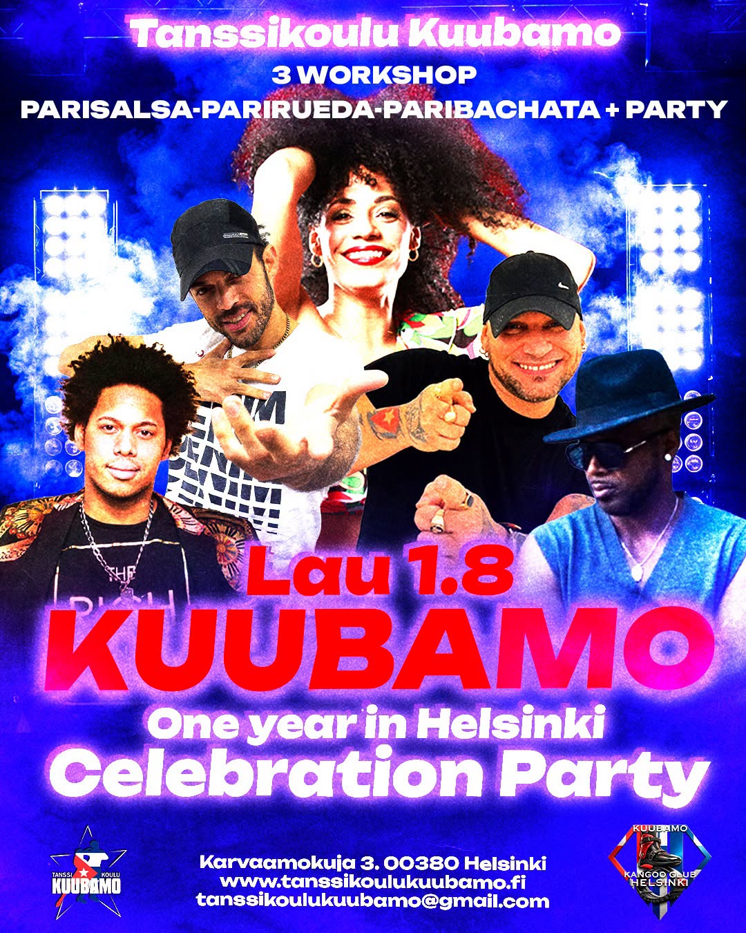 KUUBAMO SYNTYMÄPÄIVÄ - 3 WORKSHOPS (PARISALSA, PARIRUEDA & PARIBACHATA) + PARTY