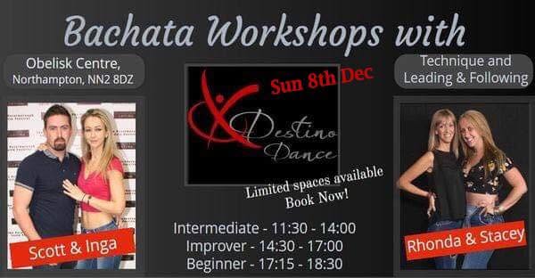Bachata workshops by Destino Dance - Sun 8th Dec 19