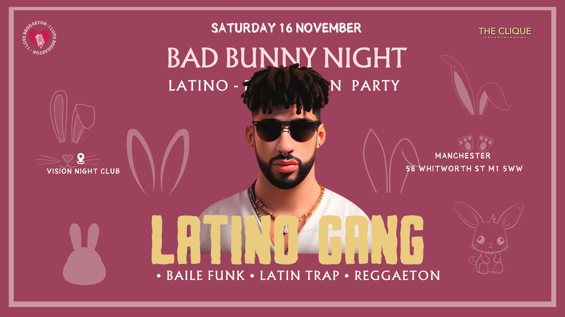 LATINO GANG Latino Reggaeton Party VISION CLUB