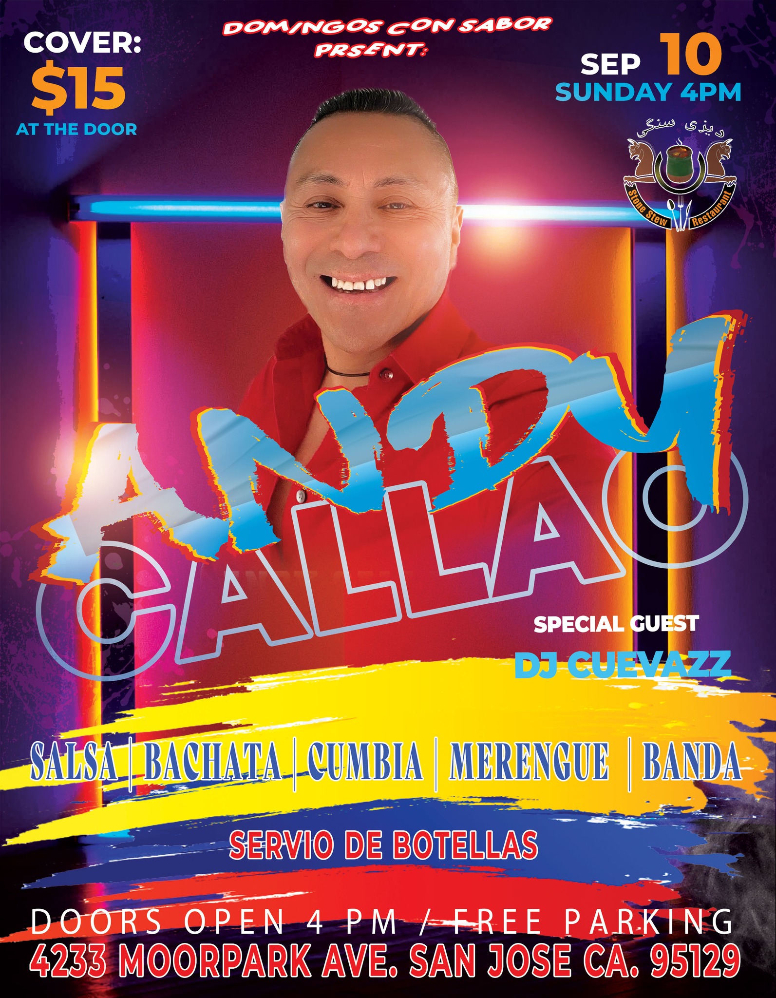 DOMINGOS CON SABOR A SALSA, BACHATA, MERENGUE CUMBIA, REGUETON Y BANDA CON ANDY CALLAO