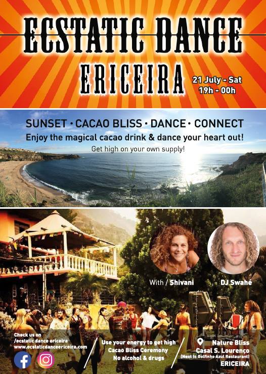 Ecstatic Dance Cacao@Ericeira, 21July, 19h, w Shivani & DJSwahé
