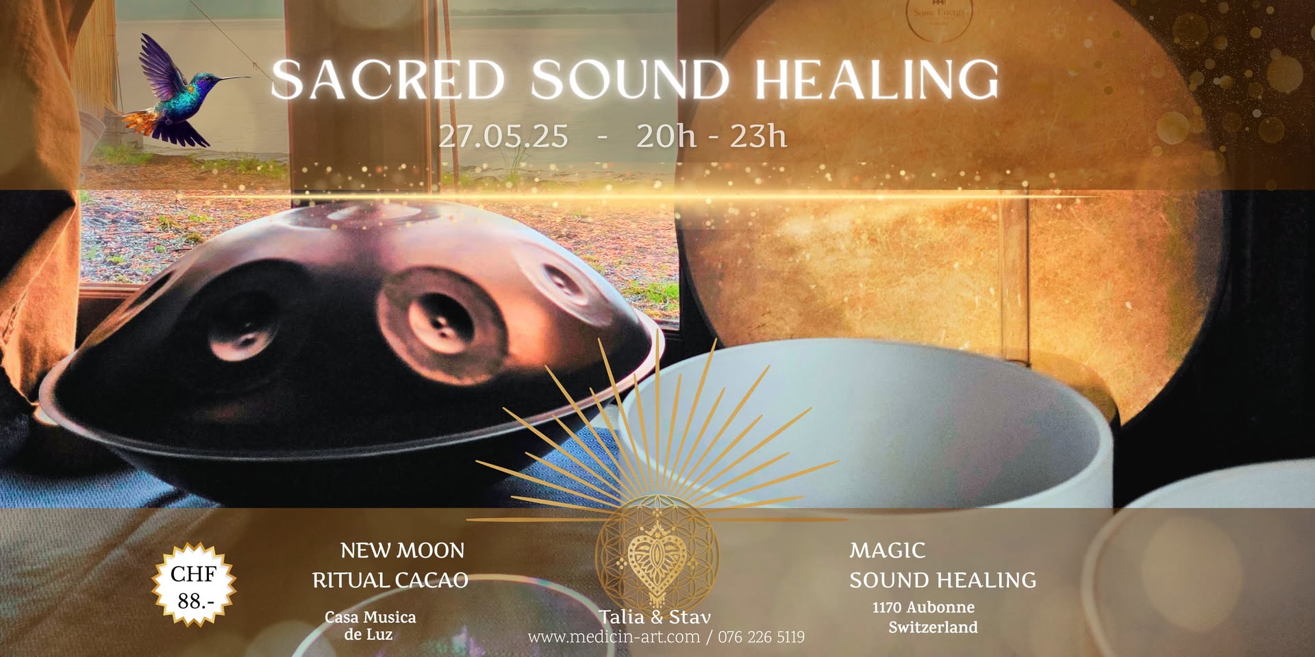 🌑✨ SACRED SOUND HEALING & RITUEL CACAO Nouvelle Lune en Gémeaux ✨🌑