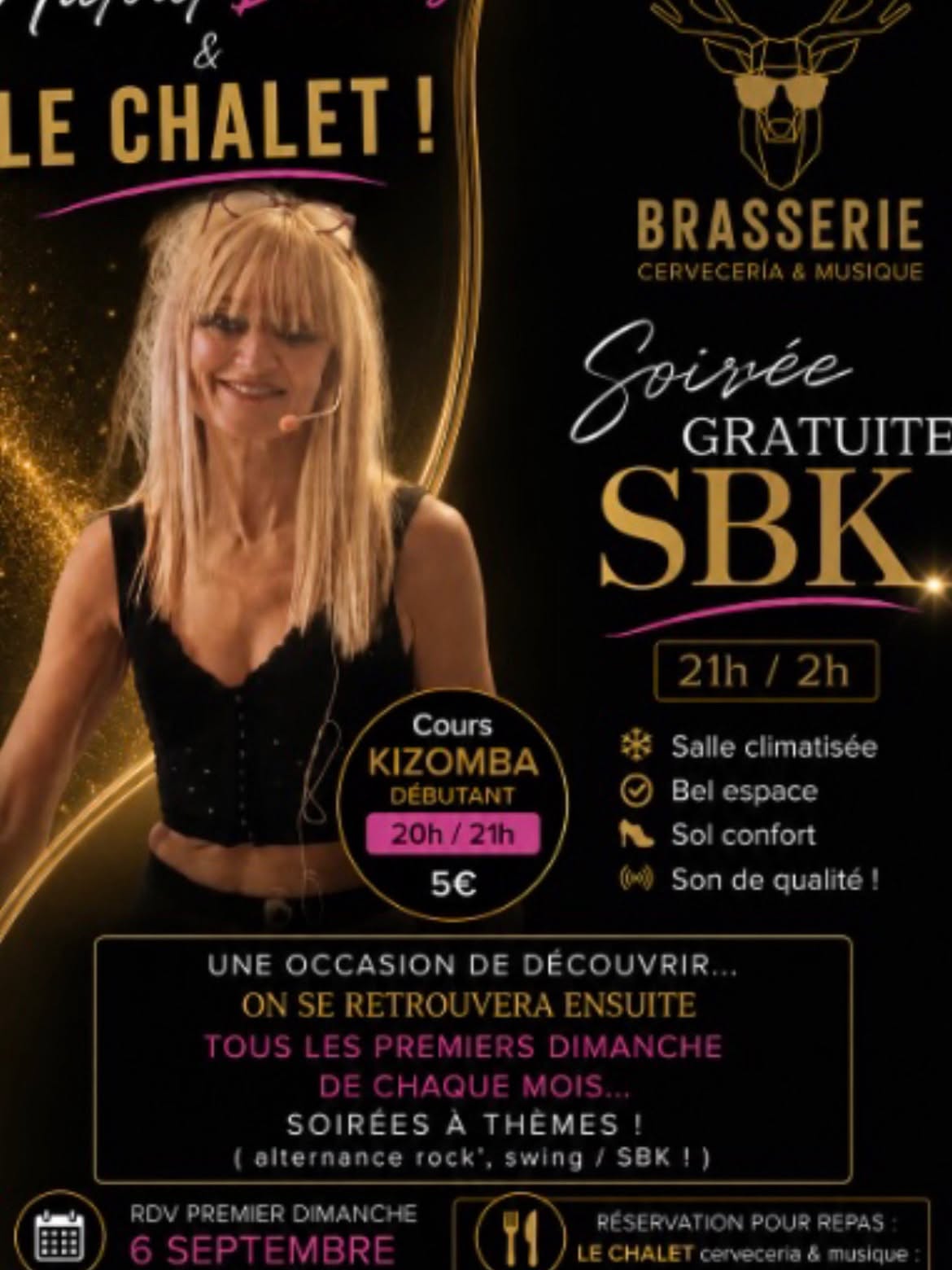 Soirée SBK GRATUITE DANS UN LIEU EXCEPTIONNEL ! LE CHALET! Perpignan cours 20h KIZOMBA !