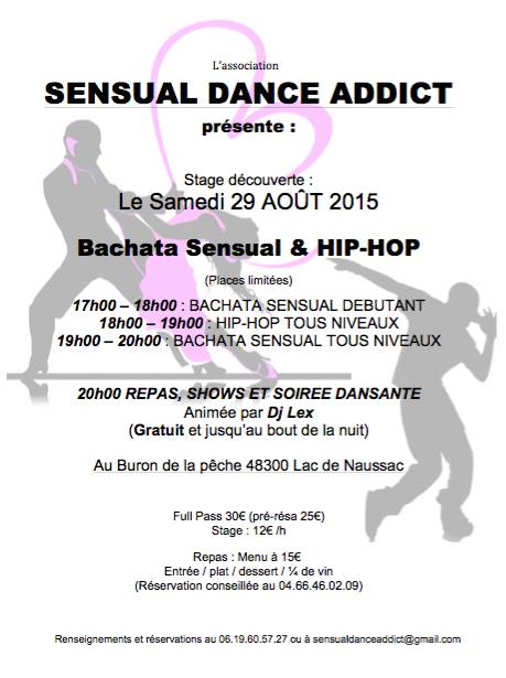 Stage découverte 29 08 2015 BACHATA SENSUAL & HIP-HOP LANGOGNE NAUSSAC