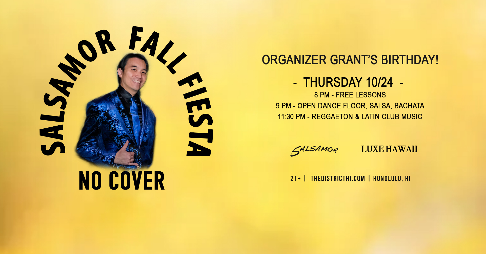 SALSAMOR! NO COVER & FREE DANCE LESSON! THURSDAY AT THE DISTRICT!