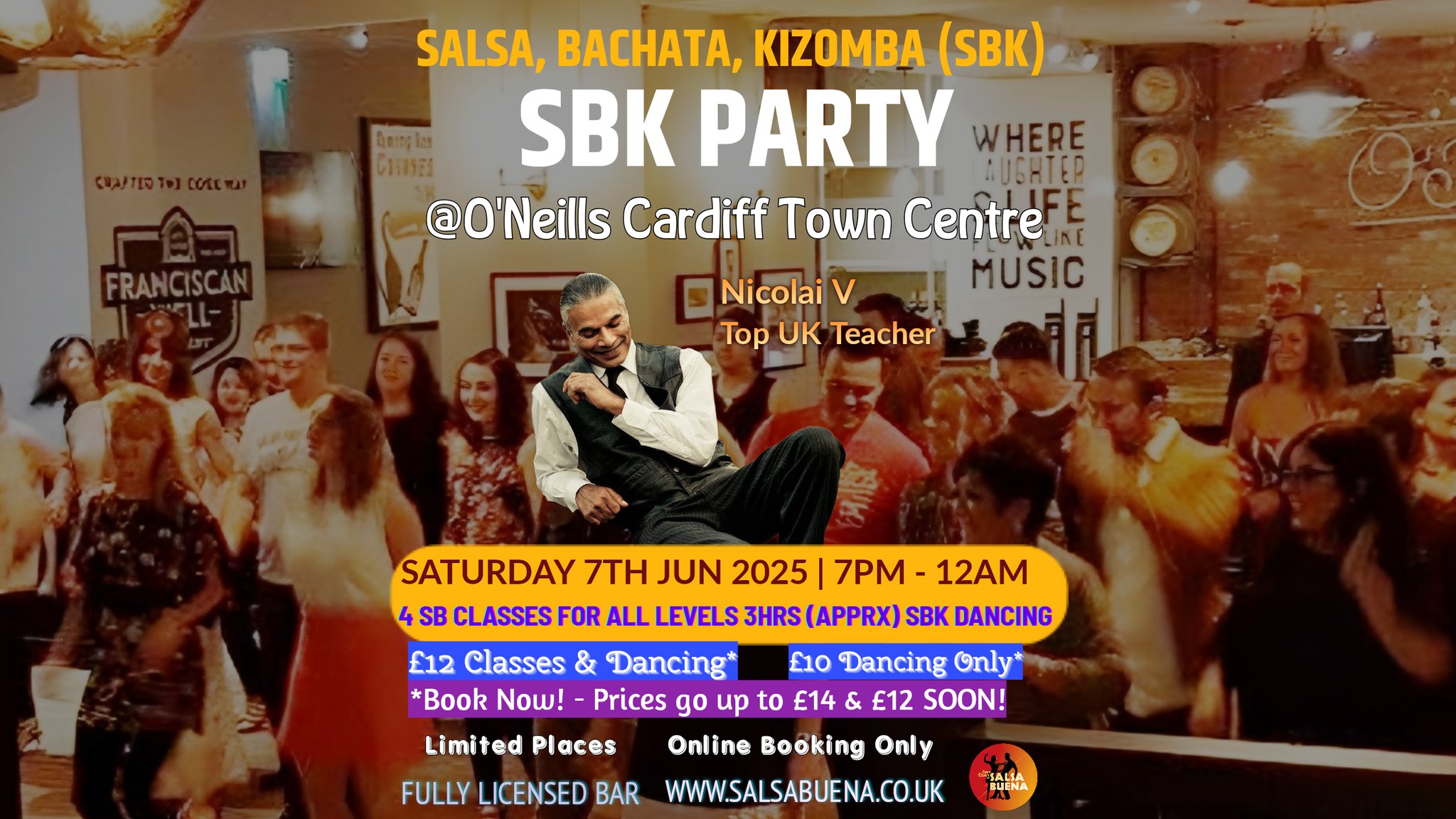 Saturday Salsa & Bachata Classes & SBK Party Cardiff with Top UK Guest Teacher Nicolai V!