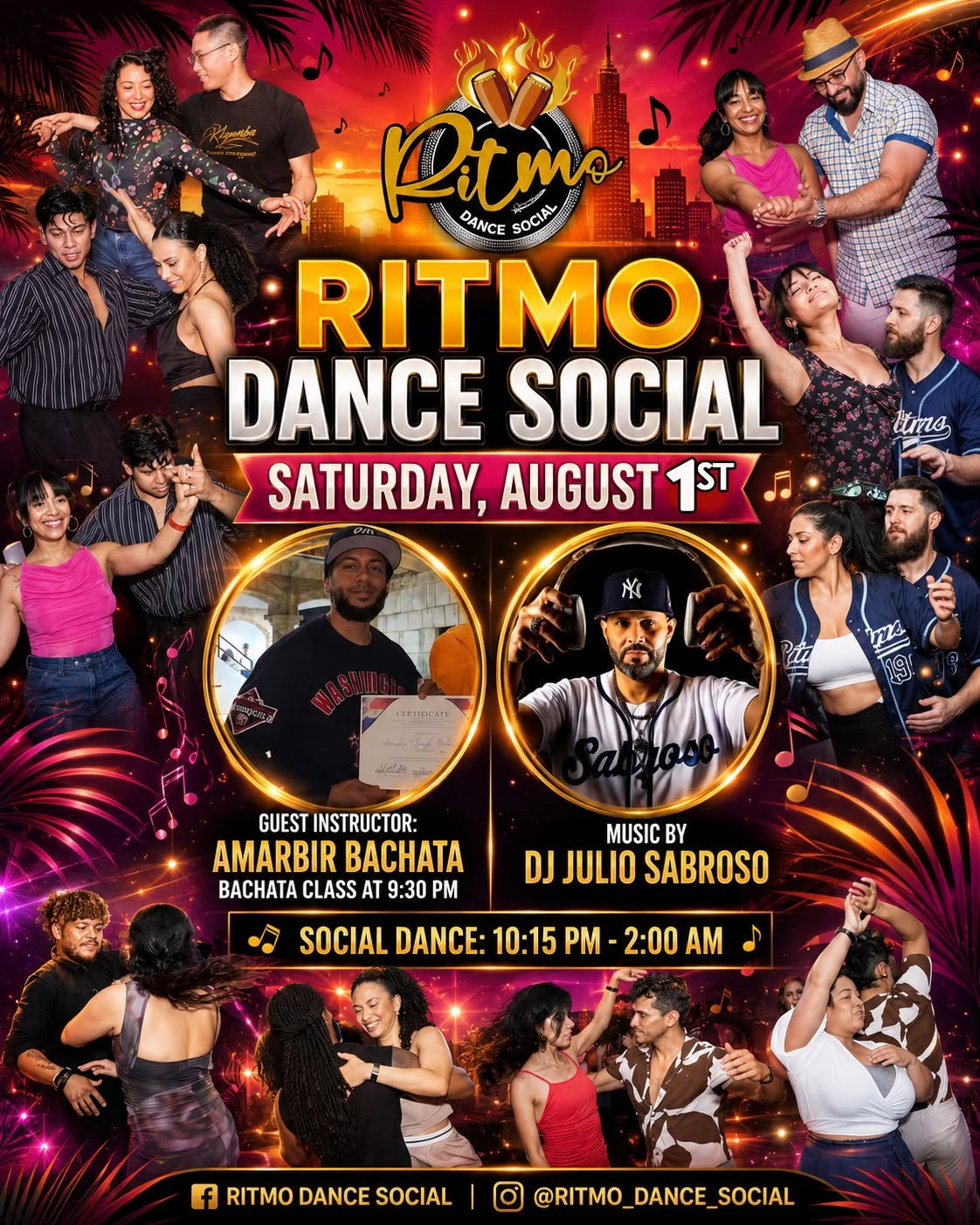 RITMO Dance Social. Featuring Amarbir Bachata Teaching a Dominican Bachat class