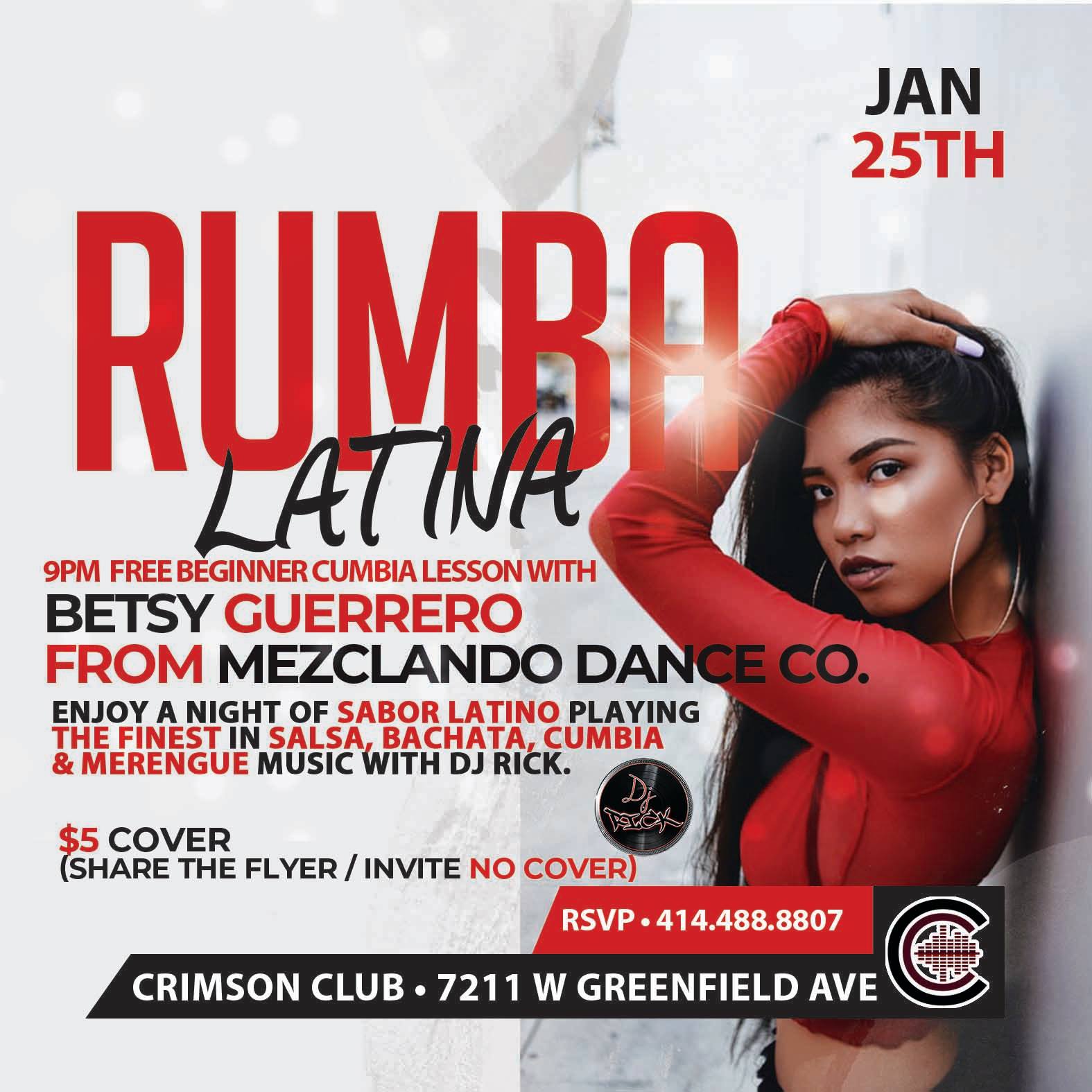 Rumba Latina 1 25 at Crimson Club