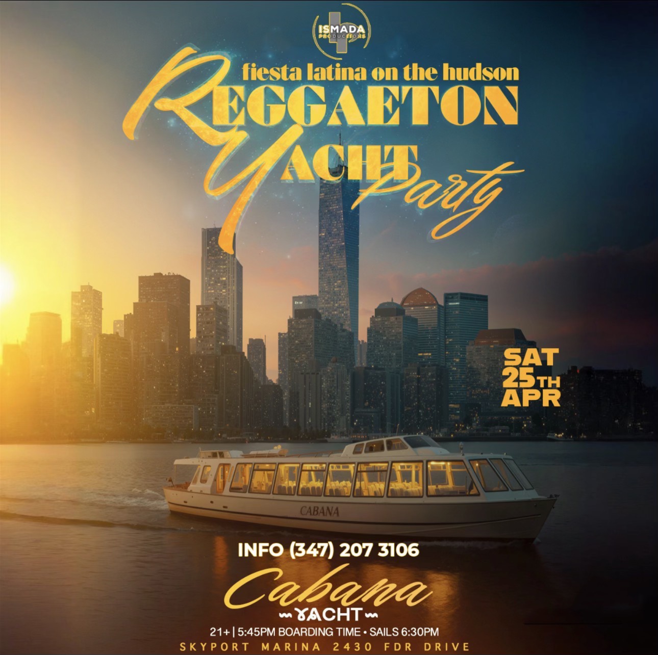 Reggaeton Yacht Party NYC Fiesta Latina on the Hudson