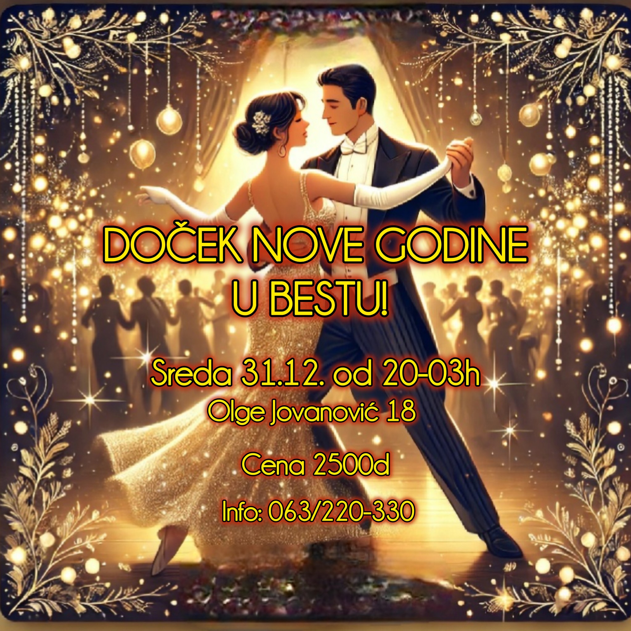 DOČEK NOVE GODINE U BESTU! Sreda 31.12 od 20-03h. Olge Jovanović 18. 💫🍾🥂💃🕺