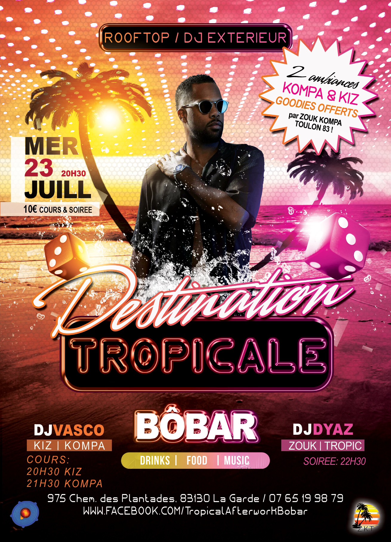 AFTER BEACH au Bôbar - 2 salles 2 ambiances - workshop kiz & kompa