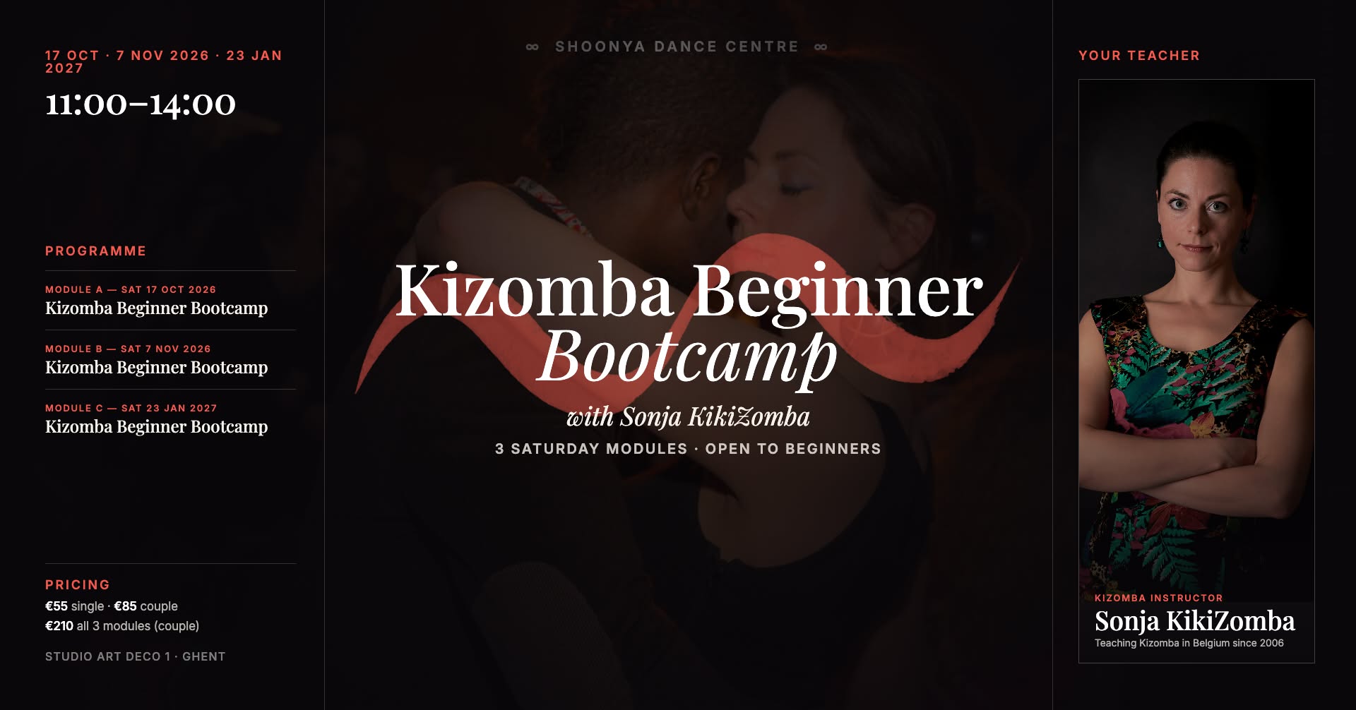 Kizomba Beginner Bootcamp Series in Shoonya Gent