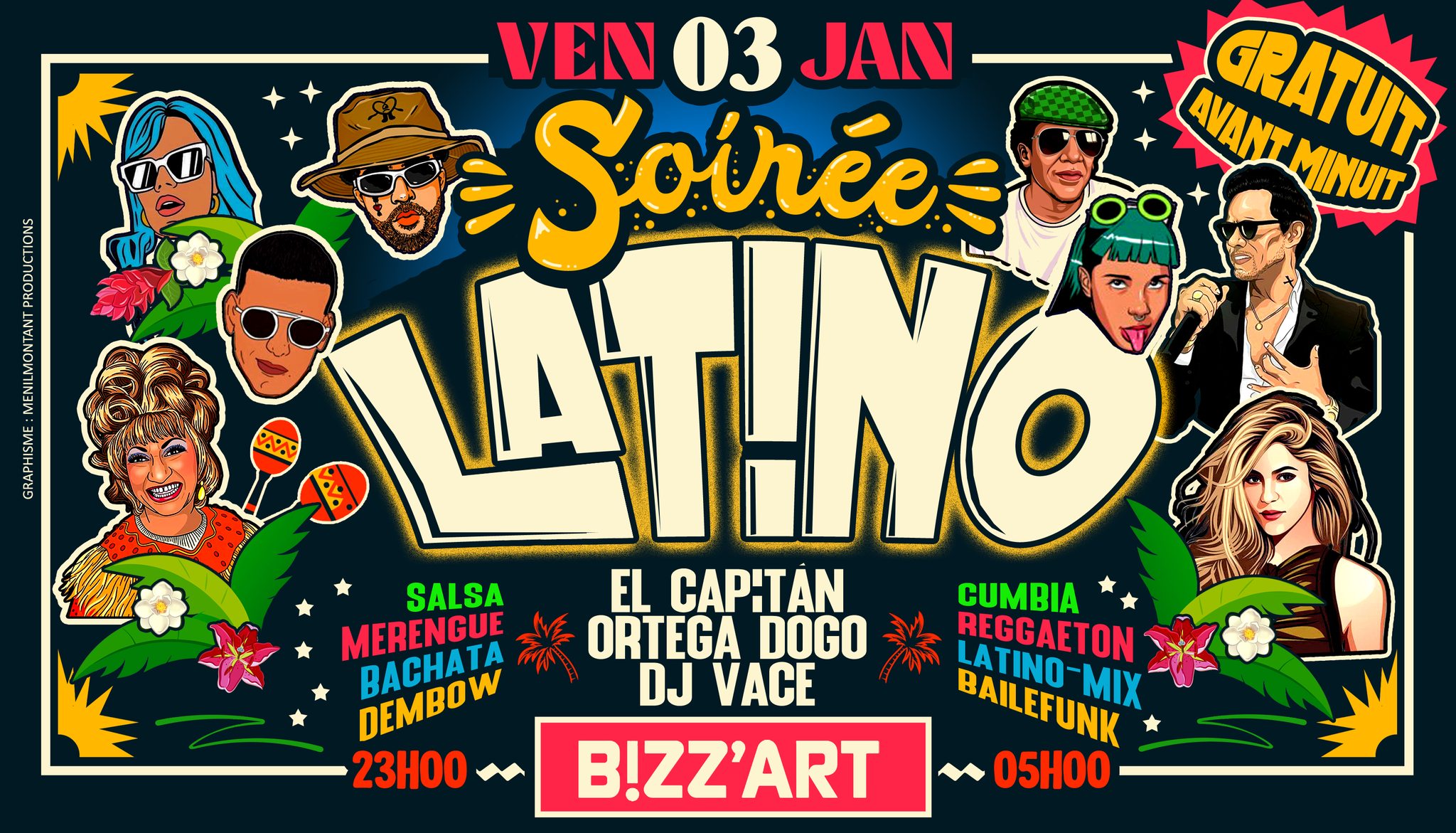SOiRรE LATiNO x CANAL ST MARTIN ๐ด GRATUIT โAVANT MINUIT ๐ฅ Ven.03.Jan au Bizz'Art (Paris10)