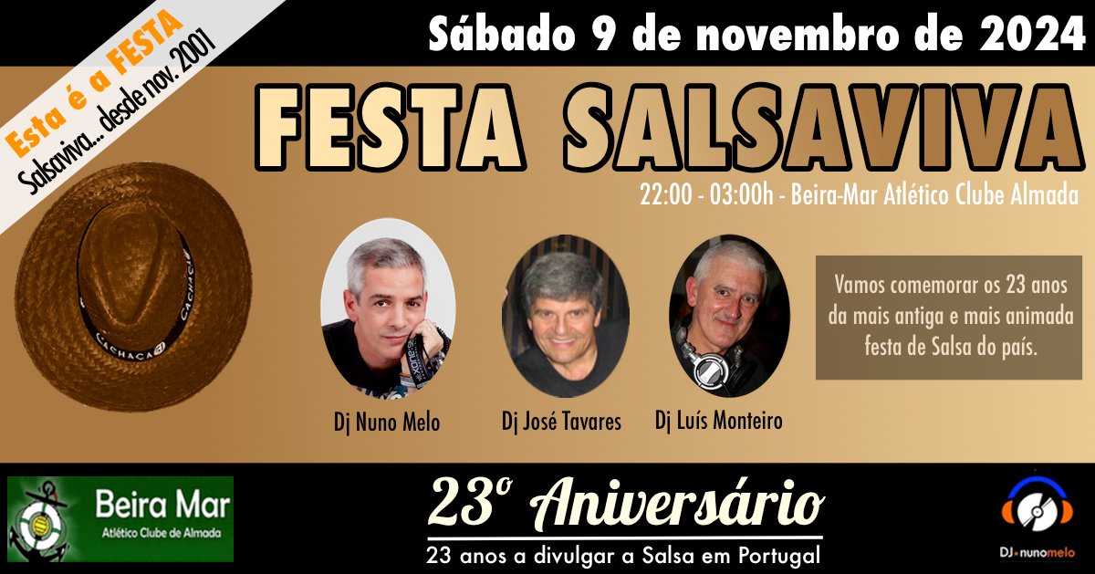 23º Aniversário da Festa Salsaviva - Sábado 9 de novembro 2024