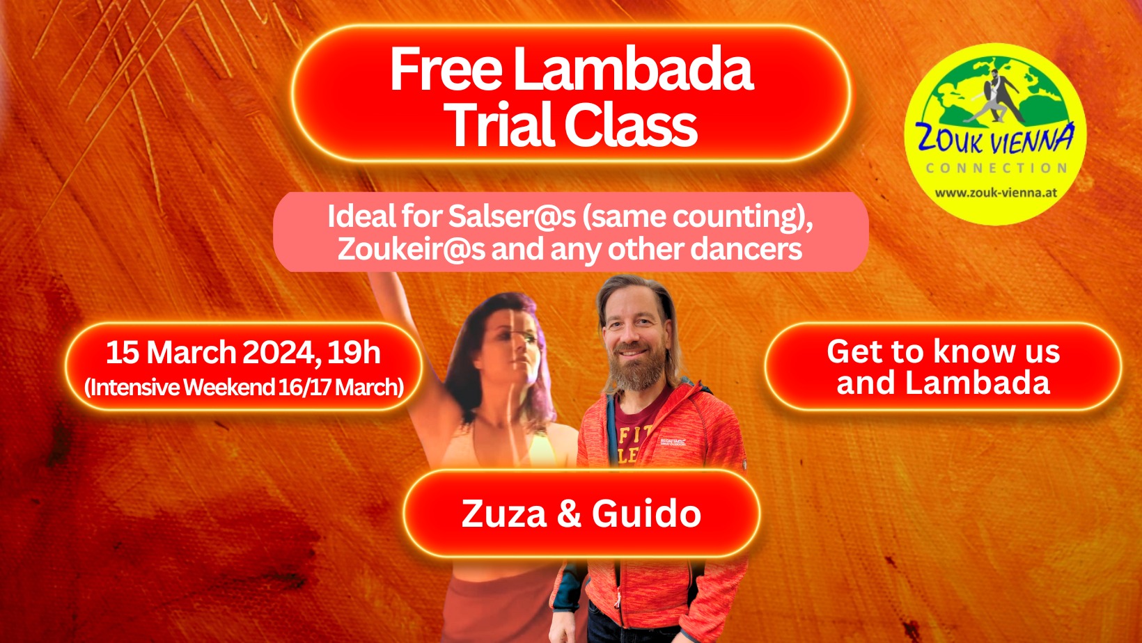 FREE Lambada Trial Class Zuza & Guido 15 March Vienna