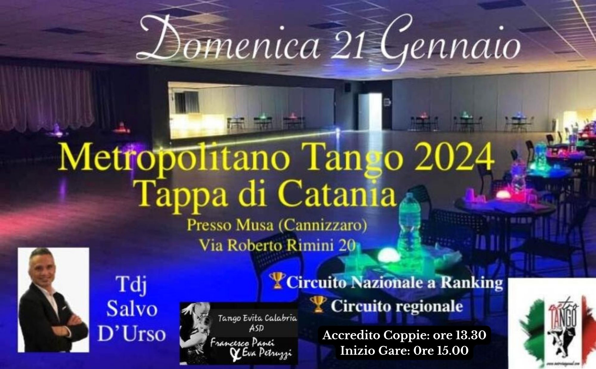 Metropolitano-Tango Sicilia, Calabria -Tappa CATANIA