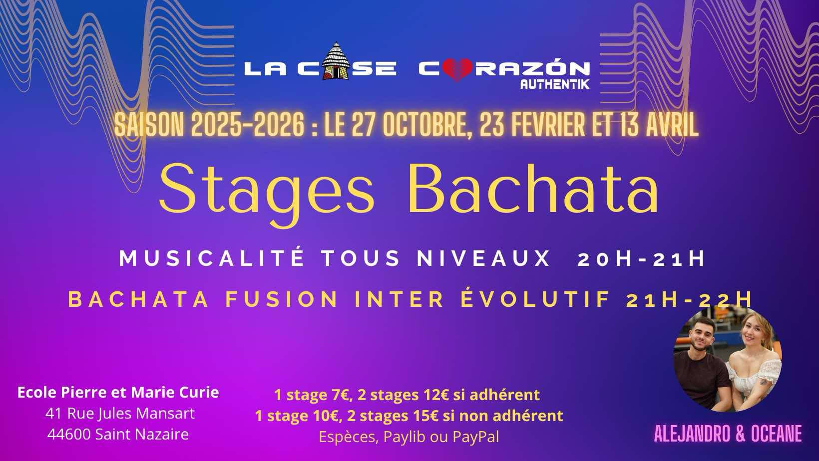 Stages Bachata avec Alejandro y Océane