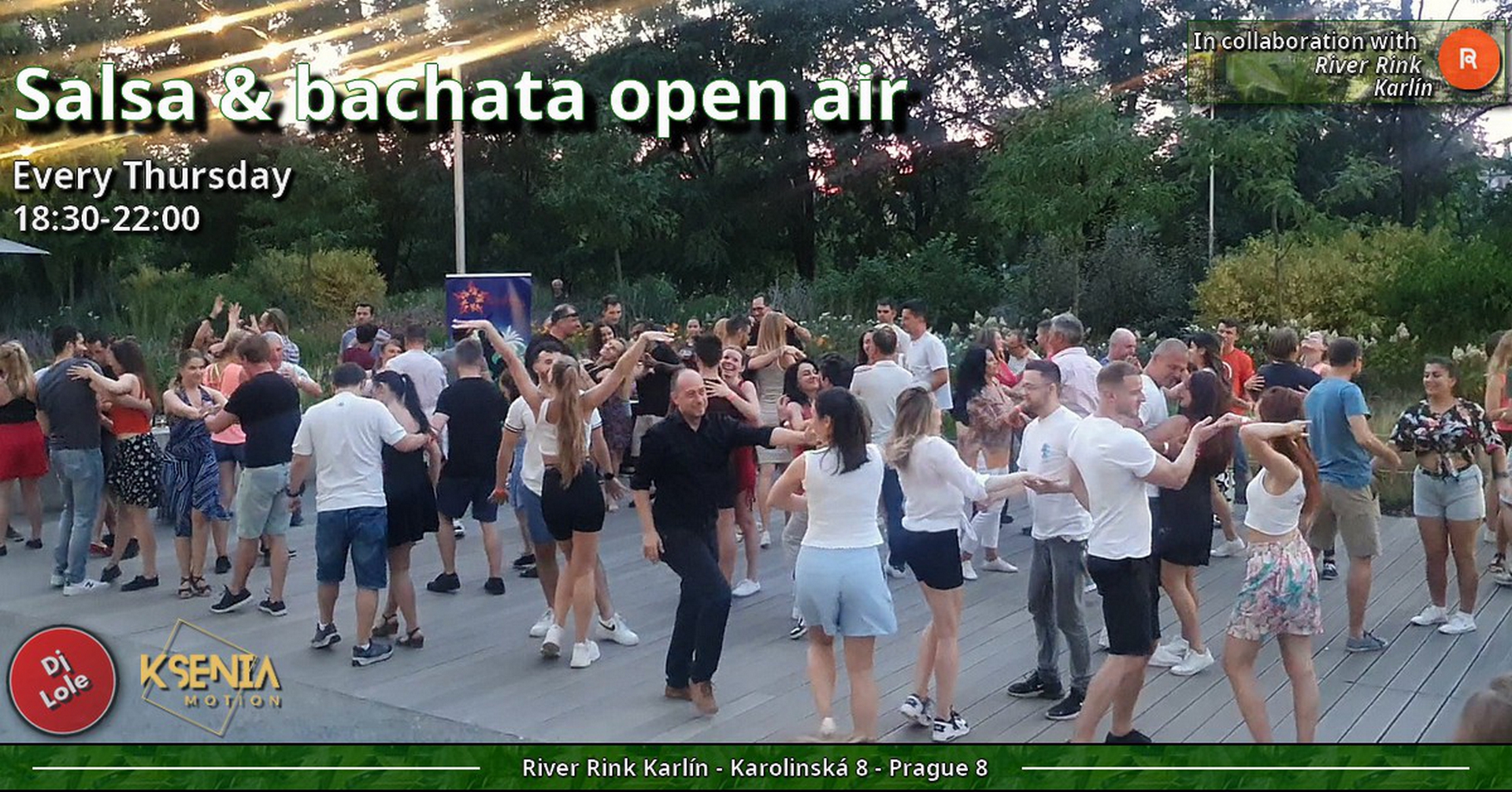 Salsa and bachata open air at River Rink Karlín ⭐️