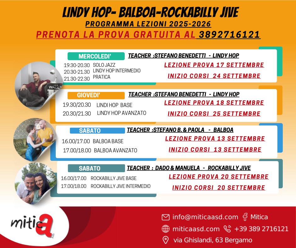 Nuovi corsi per tutti i Livelli In the swing a BgπΊπ½π