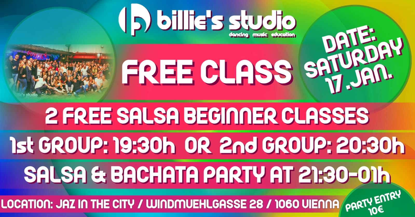 2 FREE SALSA BEGINNER CLASSES by Billie's Studio