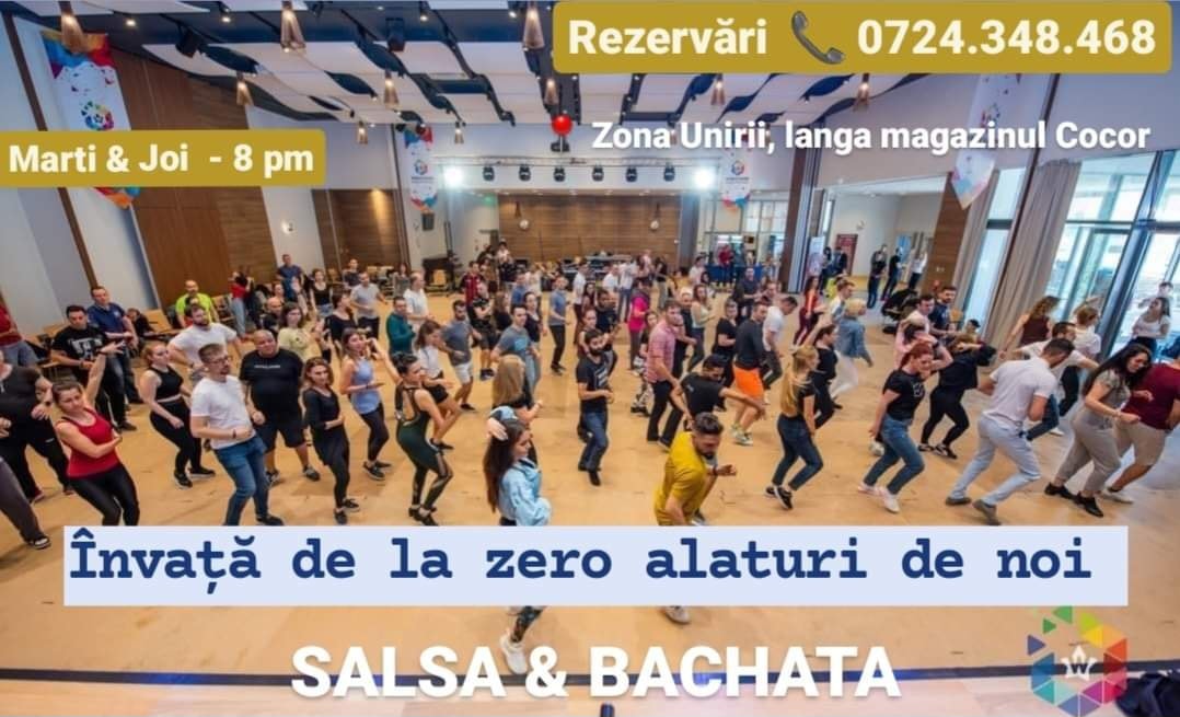 Învață de la zero SALSA & BACHATA! Deschidem o grupa nouă pentru începători din 6 august , ora 20.00