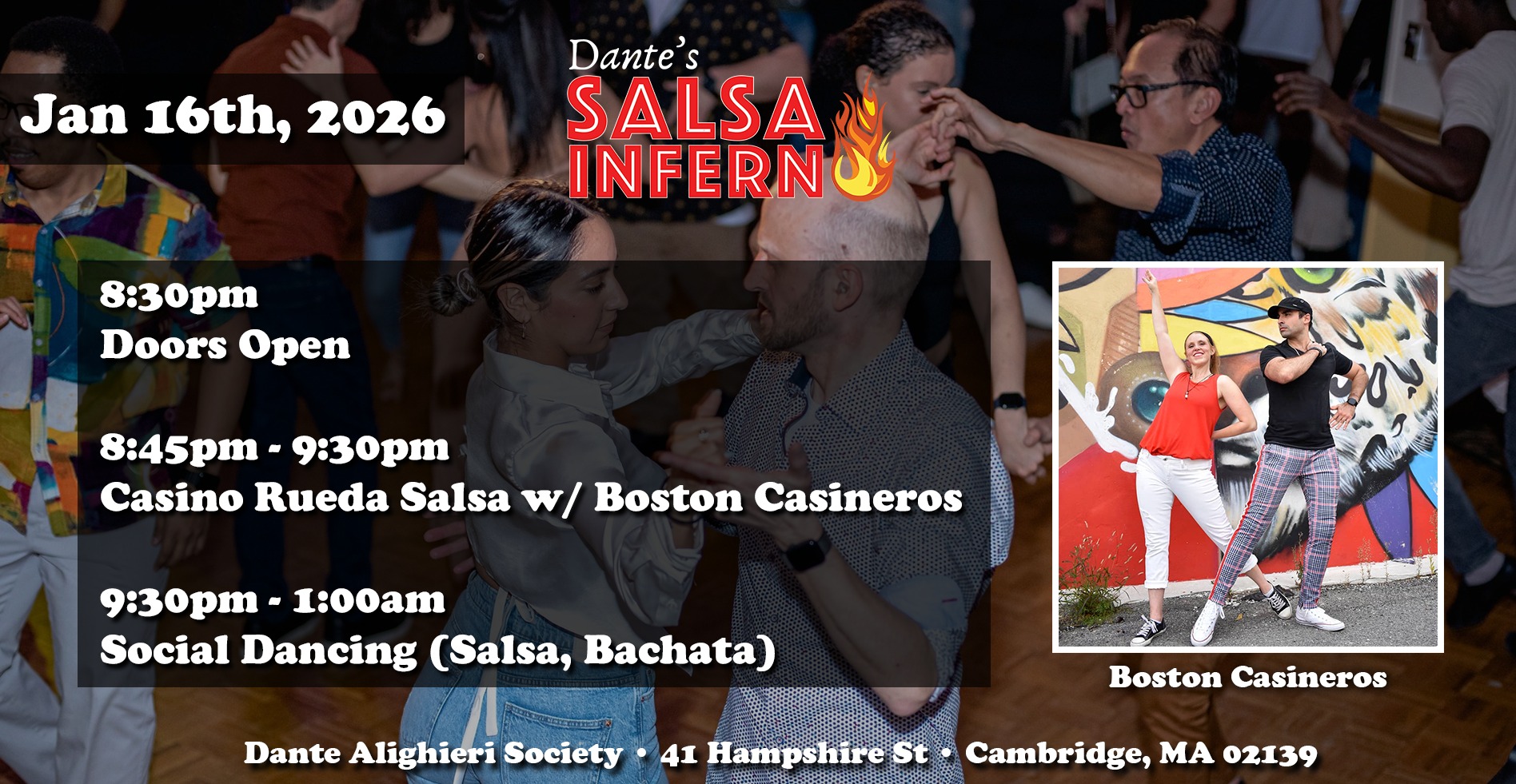 Dante's Salsa Inferno Jan 16th Salsa Bachata Dance Social!