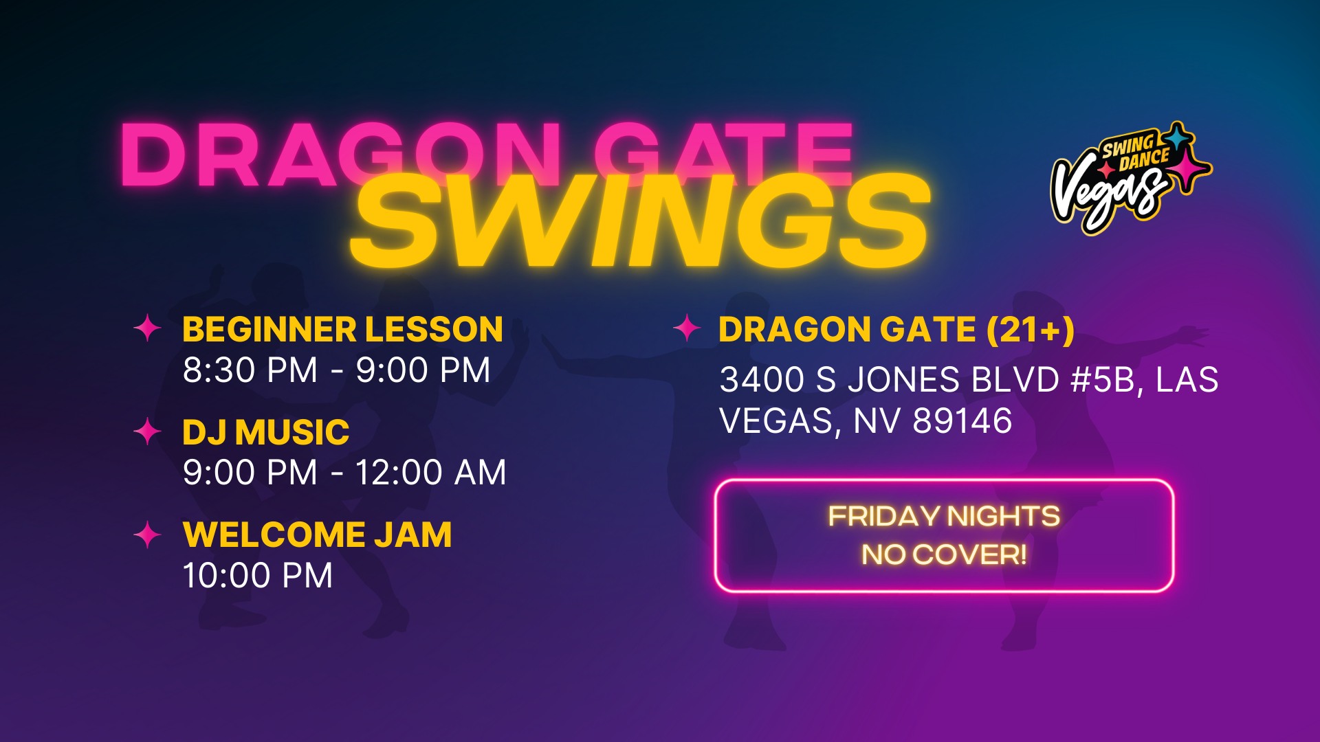 Dragon Gate Swings - Lessons, Dancing, and Drinking